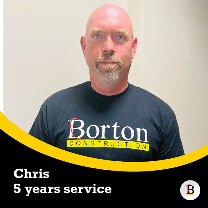 Chris five year anniversary Borton Construction